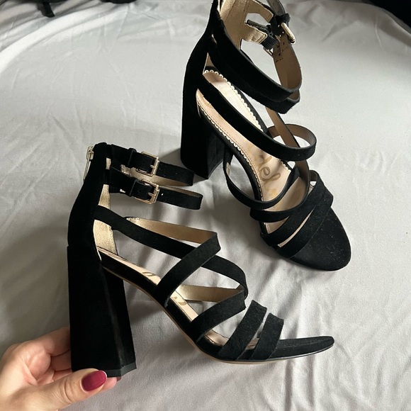 Sam Edelman Black Strappy Block Heel - Picture 2 of 6